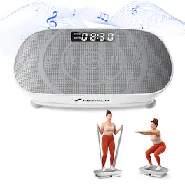 MERACH - Vibration Plate Whole Body Workout Power Exercise Machine Bluetooth, Silicone Pedal Fitness Home Plate Vibration - Gray