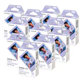 Fujifilm - INSTAX MINI Soft Lavender Instant Print Film 10 Pack Bundle
