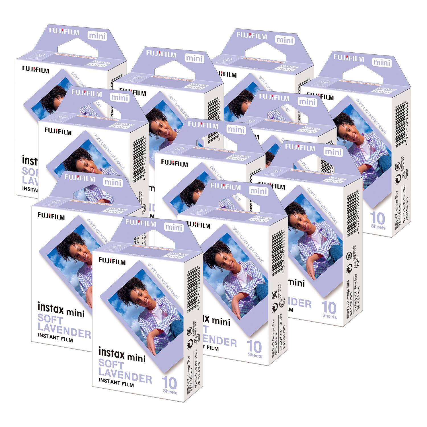 Fujifilm - INSTAX MINI Soft Lavender Instant Print Film 10 Pack Bundle