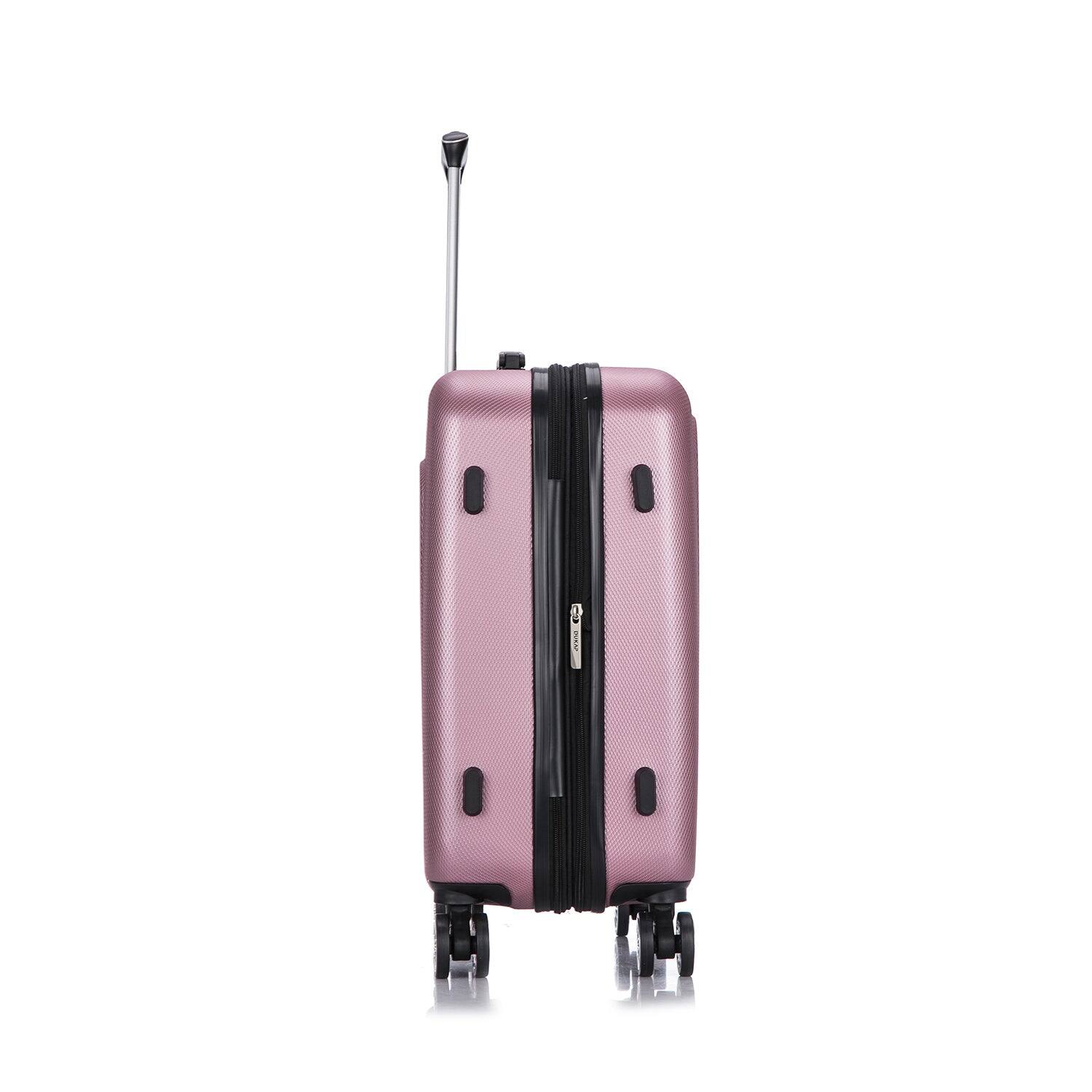 Alt View 3. DUKAP - Crypto Lightweight Hardside Spinner Luggage 20" carry-on - ROSE GOLD.