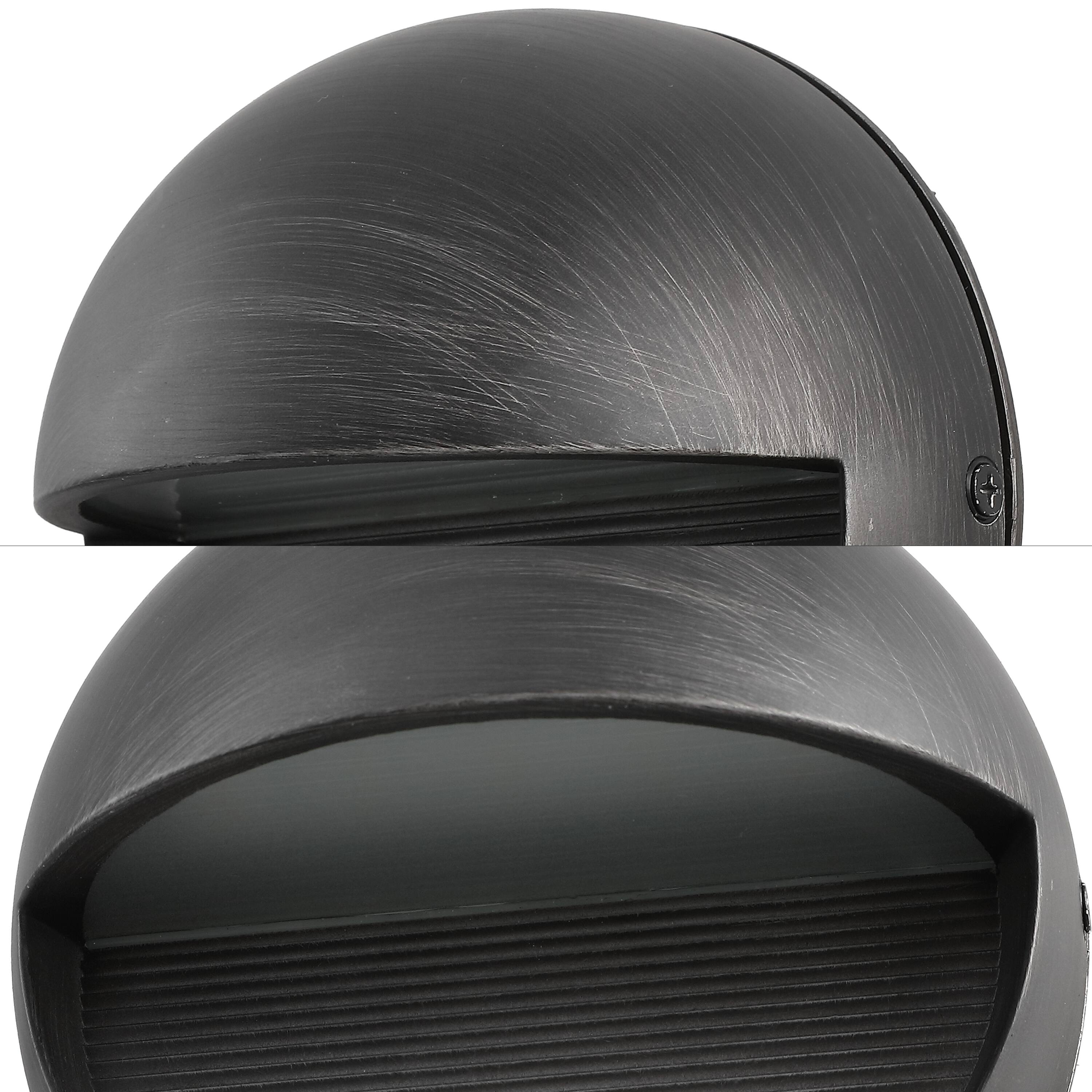 Alt View 6. Jonathan Y - Orbe 6.25" Outdoor Metal/Glass Dimmable Integrated LED Wall Sconce, Rustic Black - Rustic Black.