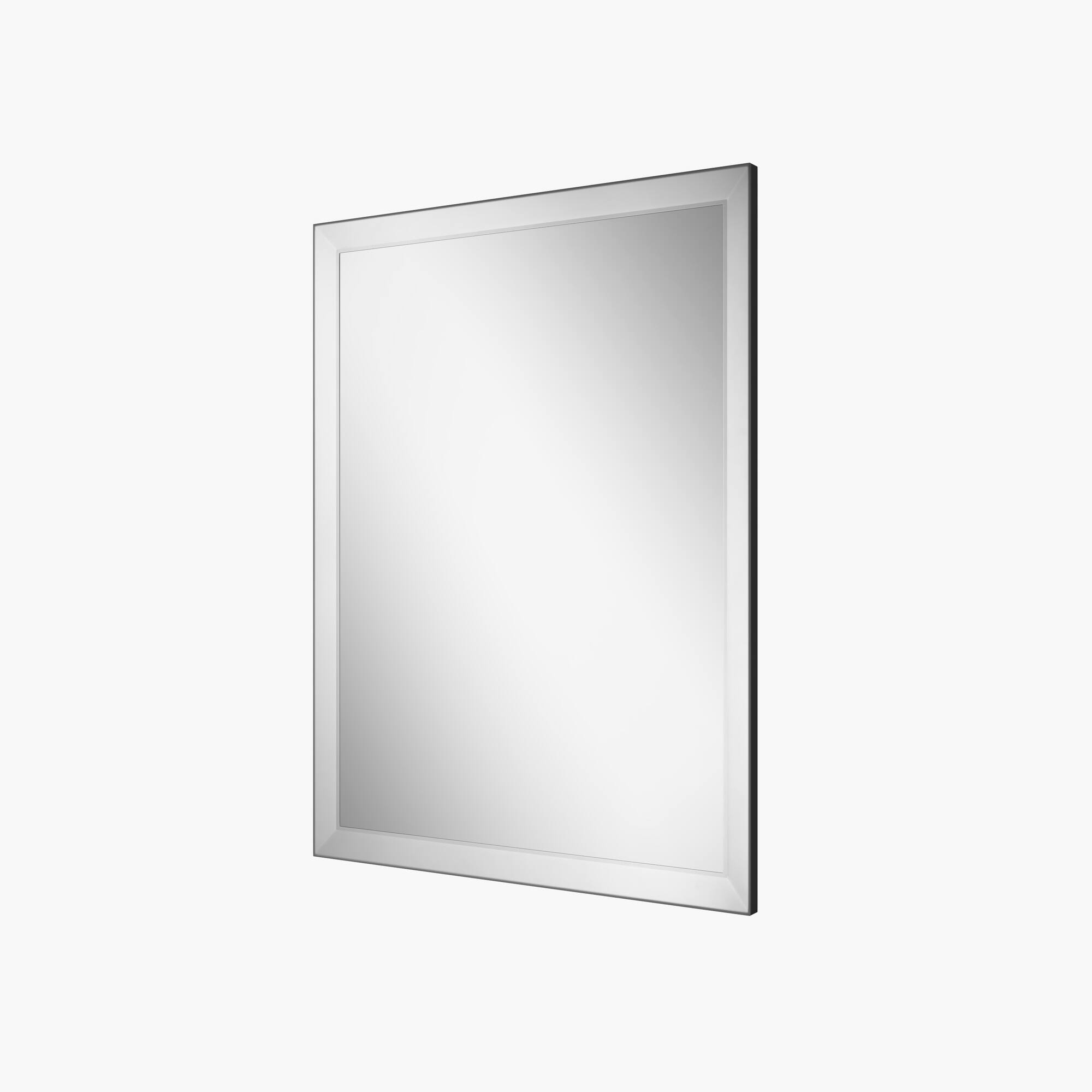 Alt View 1. Boyel Living - 32 in W x 24 in L Silver Rectangular Slanted Edge Aluminum Framed Wall Bathroom Vanity Mirror.