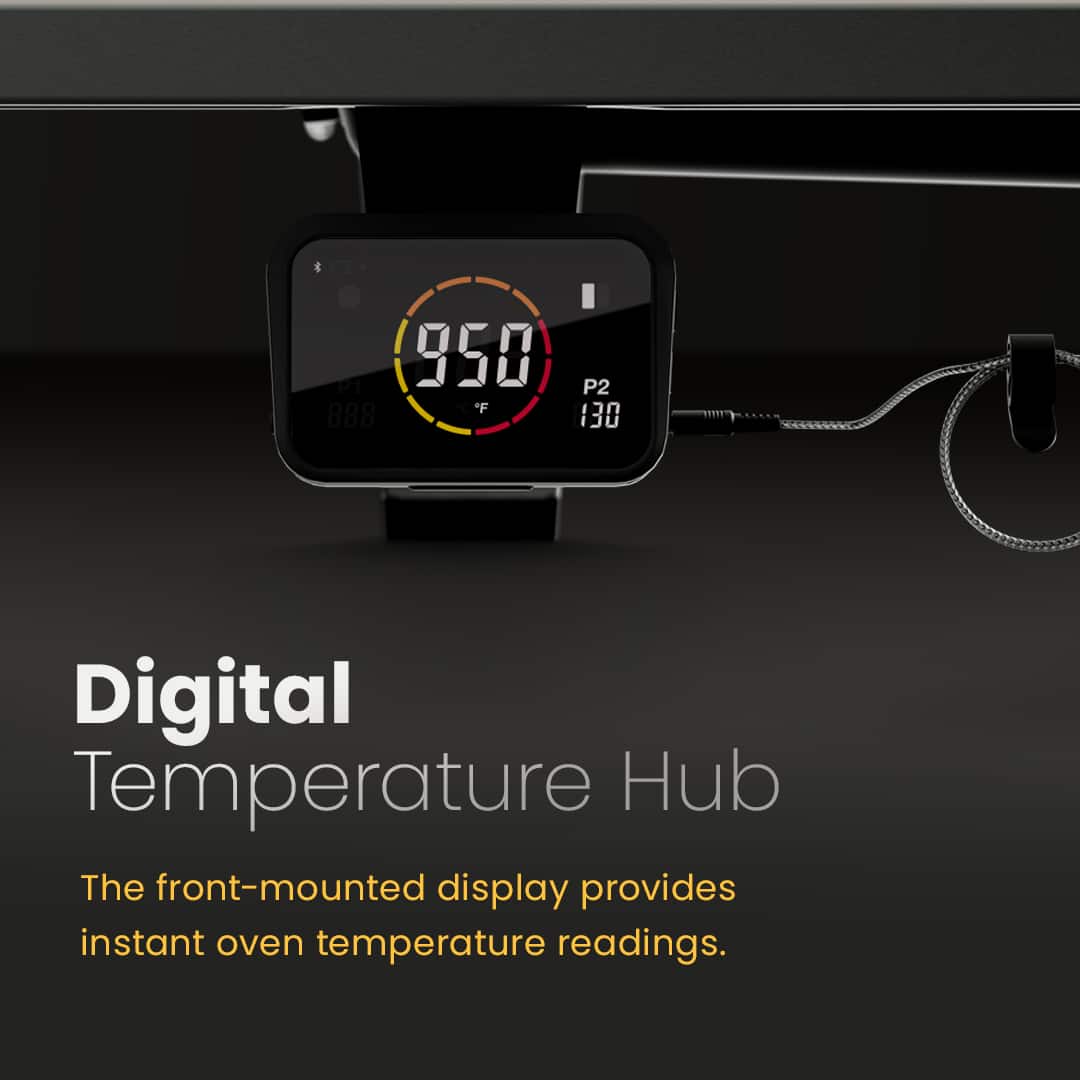 Digital Temperature Hub: The front-mounted display provides instant oven temperature readings.