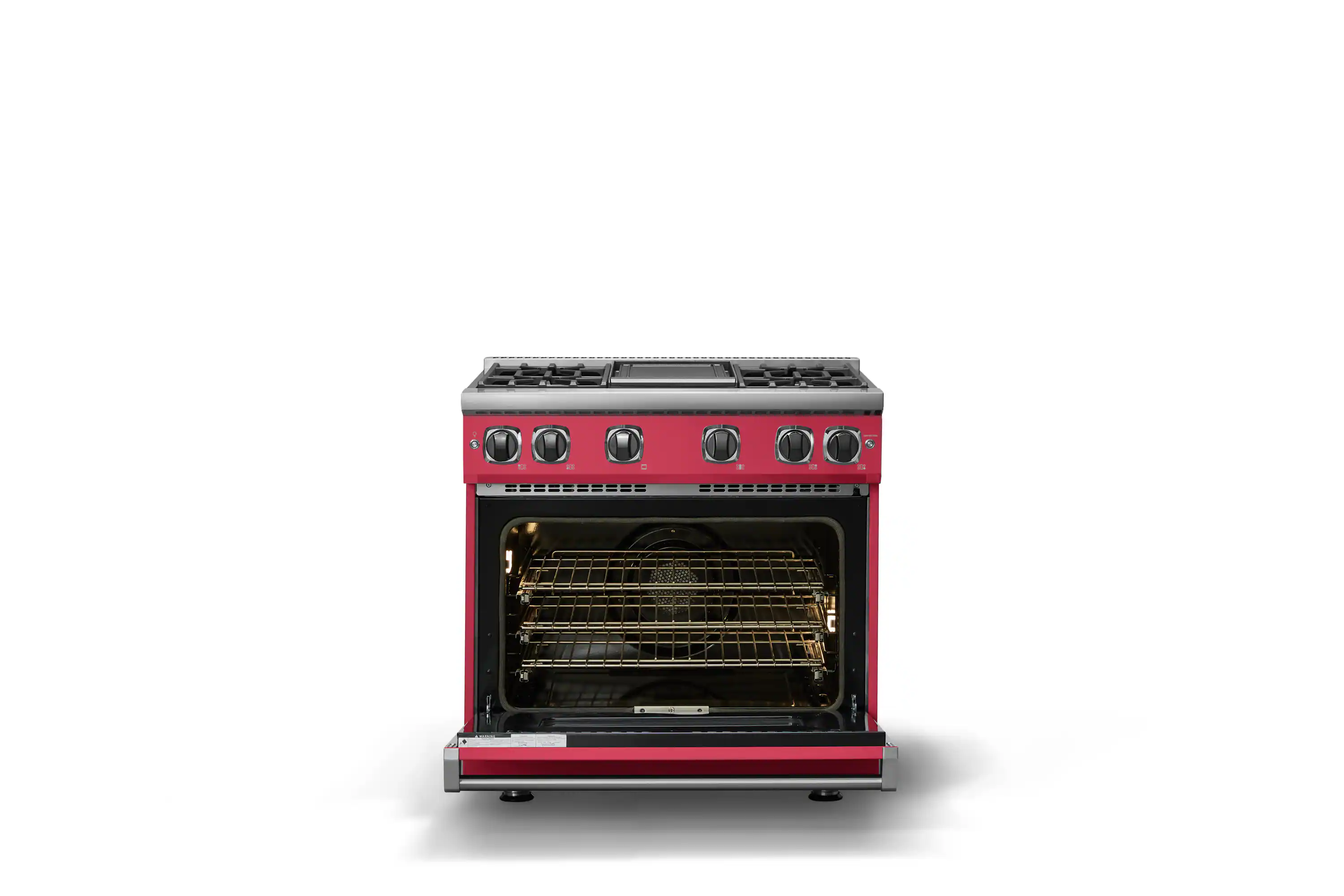 Alt View 2. Viking - Pro 7 Series 5.6 Cu. Ft. Freestanding Sealed 4 Burner LP Gas Convection Range/Griddle - Valentine - Valentine.