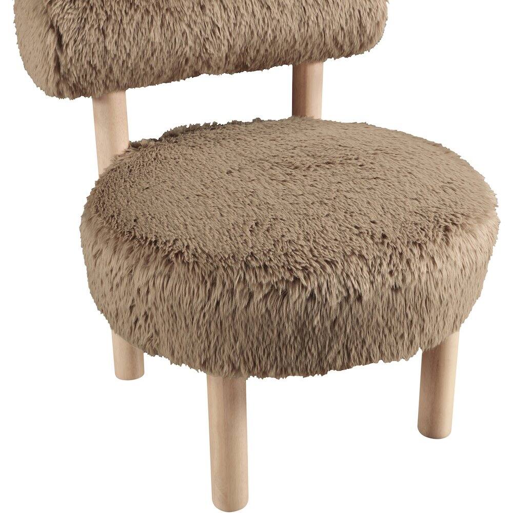 Alt View 4. Meridian Furniture - Ambre Tan Vegan Shearling Fabric Upholstered Accent Chair - Brown.