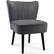 Alt View 2. Sugift - Set of 2 Upholstered Modern Leisure Club Chairs with Solid Wood Legs - Grey.