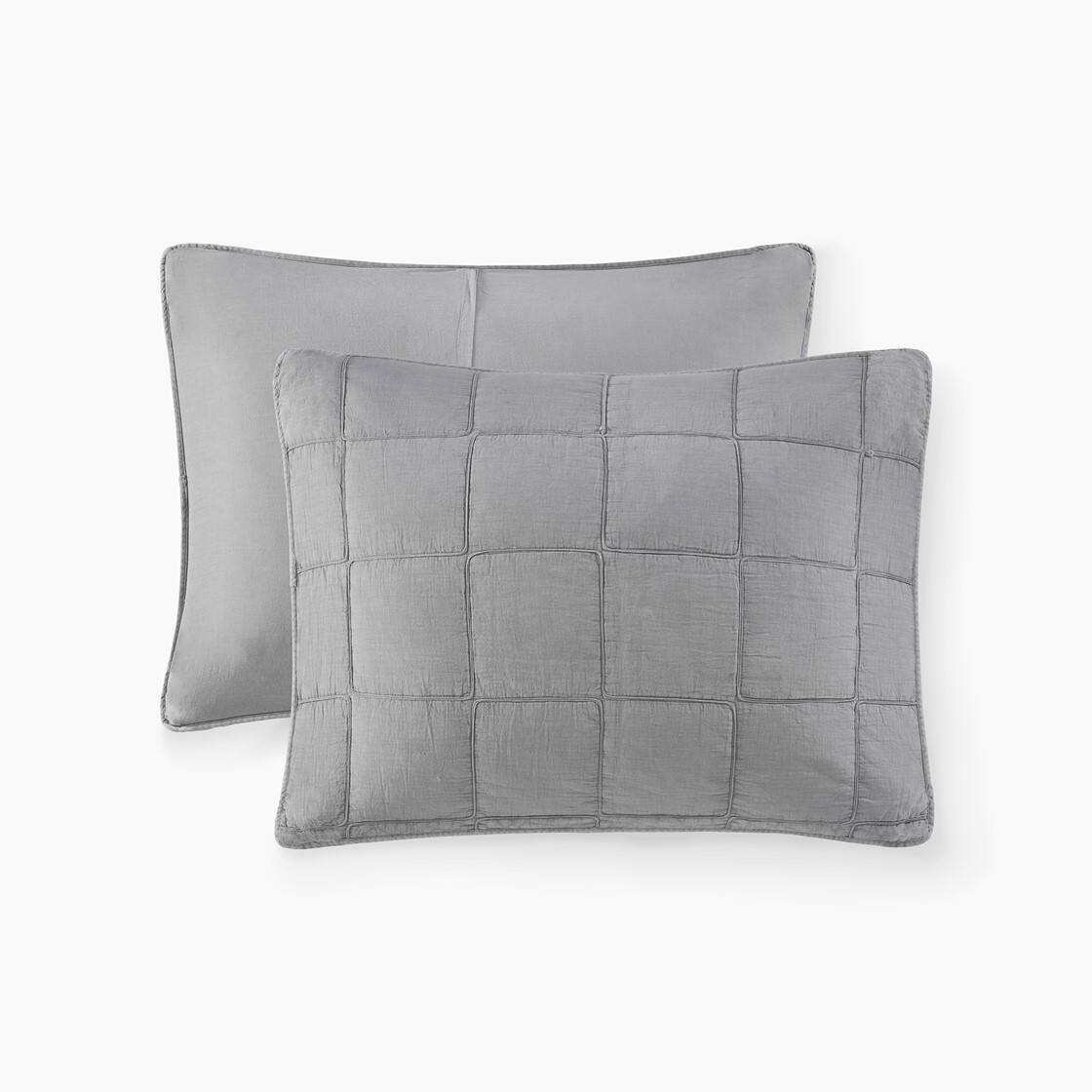 Alt View 5. Gracie Mills - Gracie Mills Griffin 3-Piece Grid Design Cotton Coverlet Set - Gray.