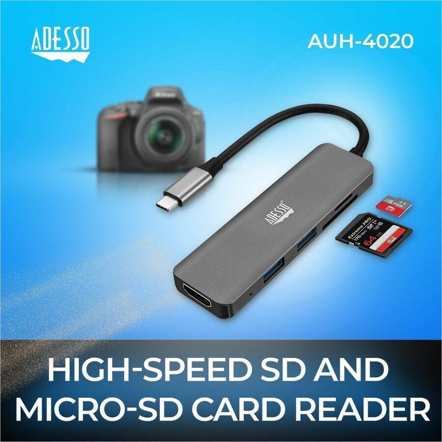 ADESSO AUH-4020

HIGH-SPEED SD AND MICRO-SD CARD READER