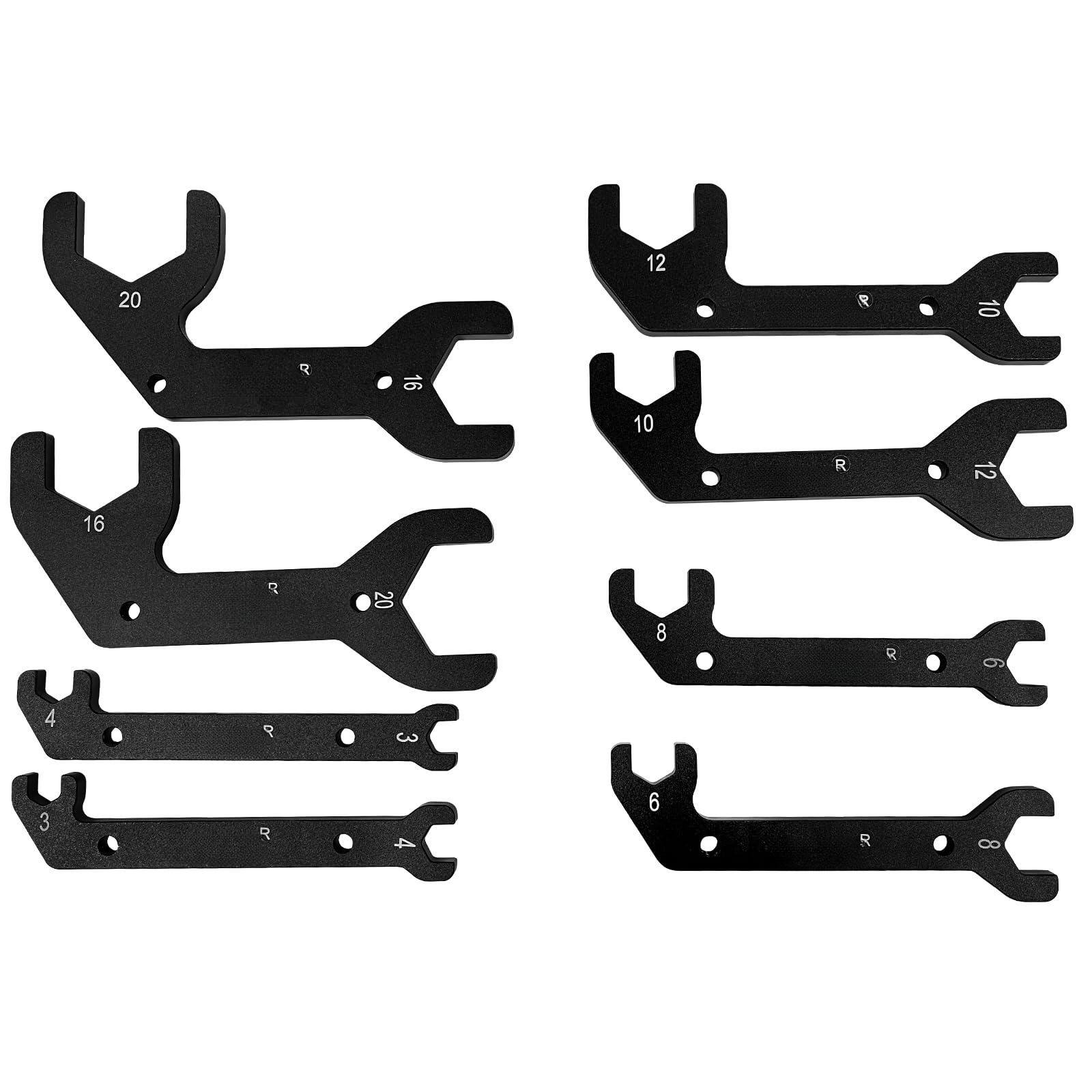 JETRANSPORT - Aluminum An Combination Wrench Set 8 An3/an4/an6/an8/an10/an12/an16/an20 A set of double-sided - Default
