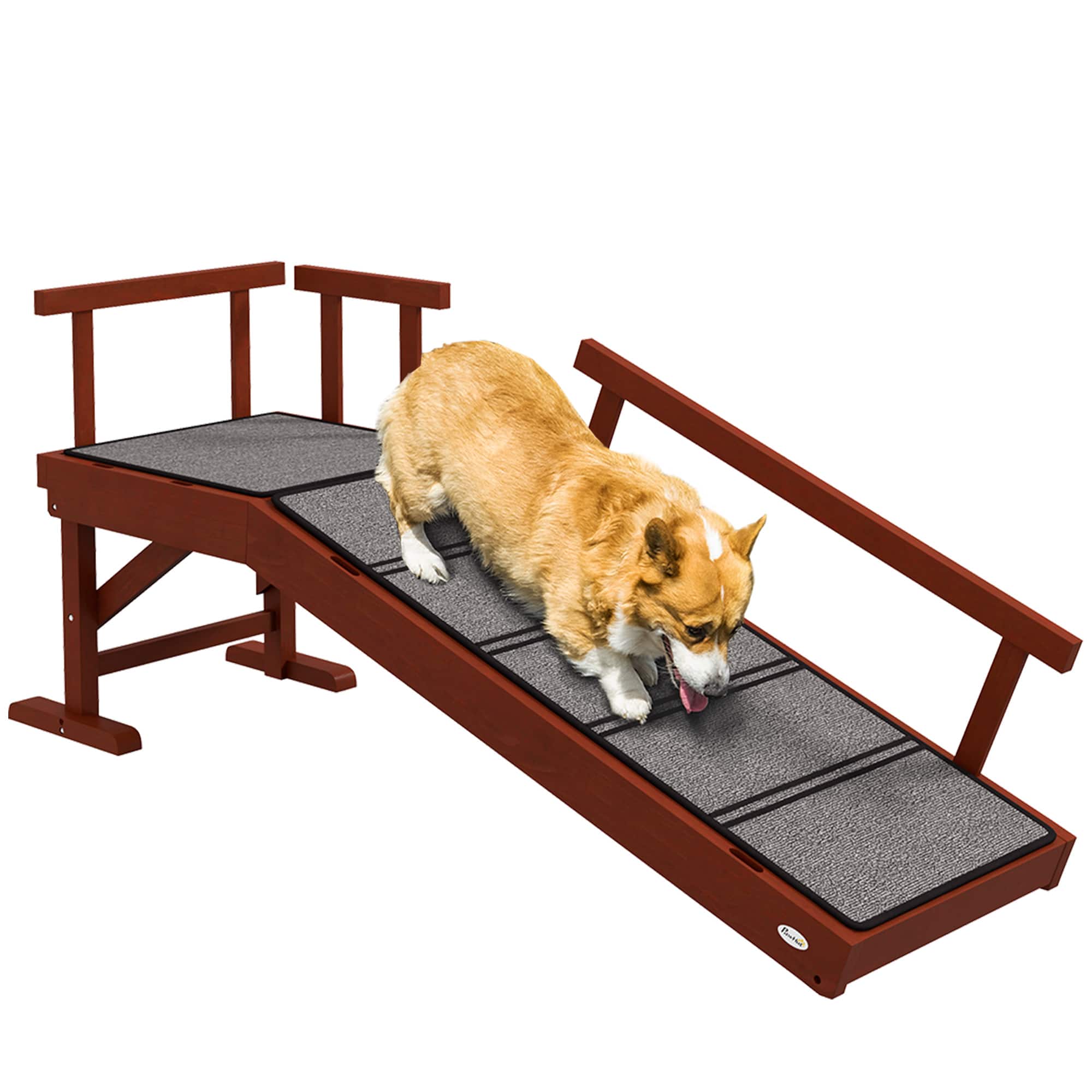 Pawhut - Dog Ramp with Removable Guardrails, Non-Slip Surface - Brown price history on PriceWatchPro
