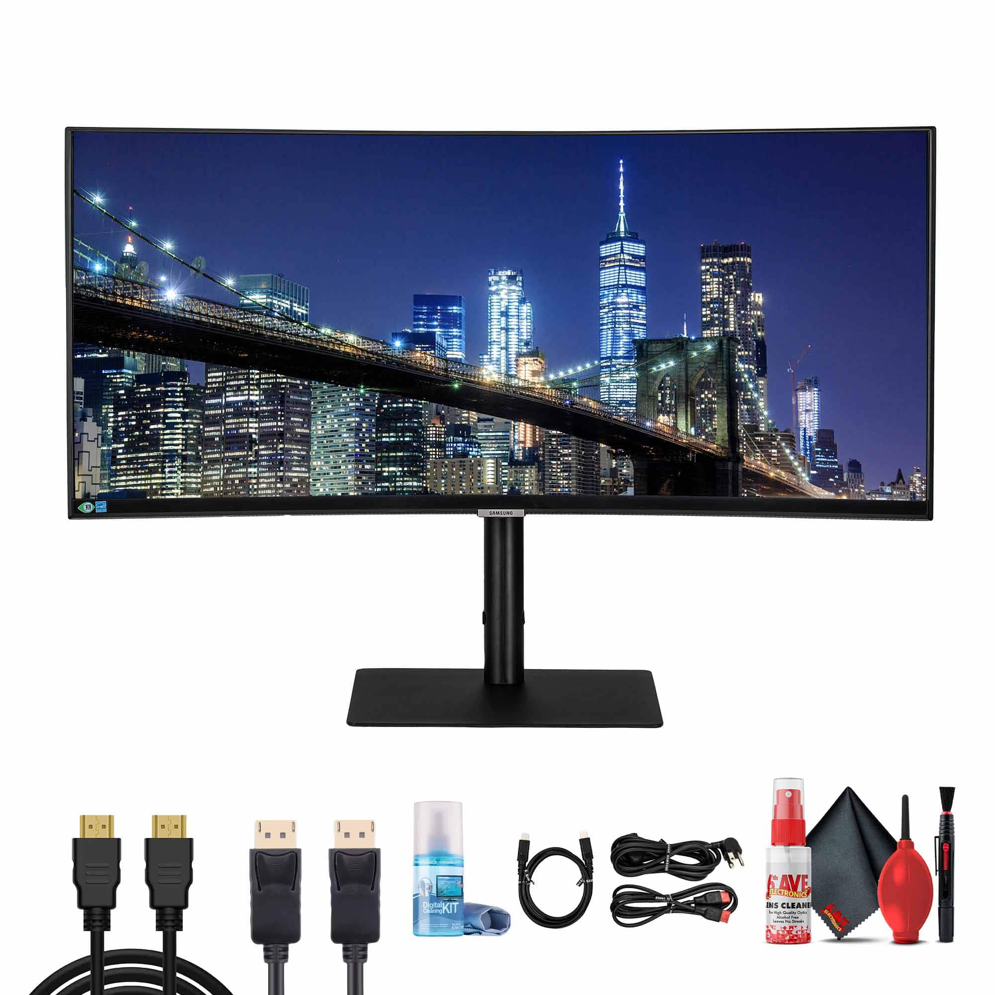 Samsung - ViewFinity S65UA 34" HDR 100 Hz Ultrawide Curved Monitor Bundle
