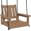 Front. SERWALL - SERWALL HDPE Heavy Duty Single Porch Swing for Patio Garden Yard, Brown - Brown.