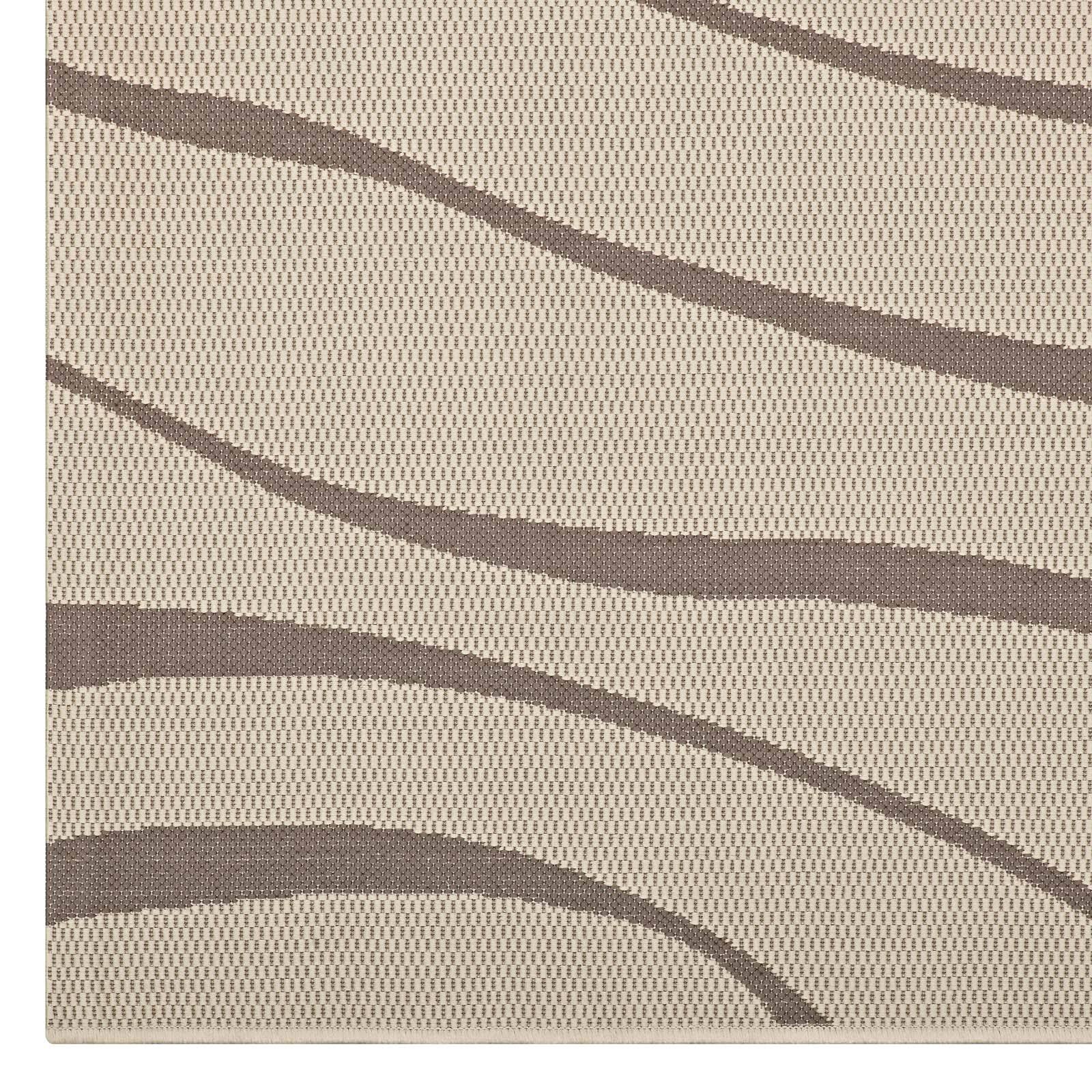 Alt View 2. Modway - Surge Swirl Abstract Indoor and Outdoor Area Rug - Light and Dark Beige.