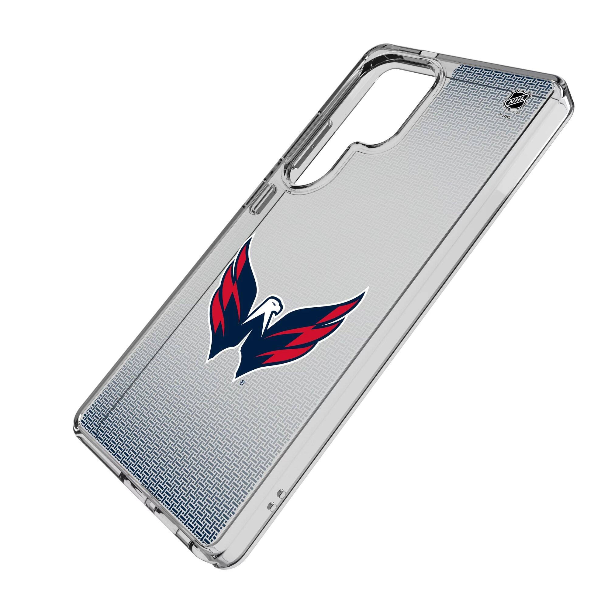 Alt View 1. Keyscaper - Washington Capitals Linen Logo Galaxy Clear Case - S25 - Multicolor.