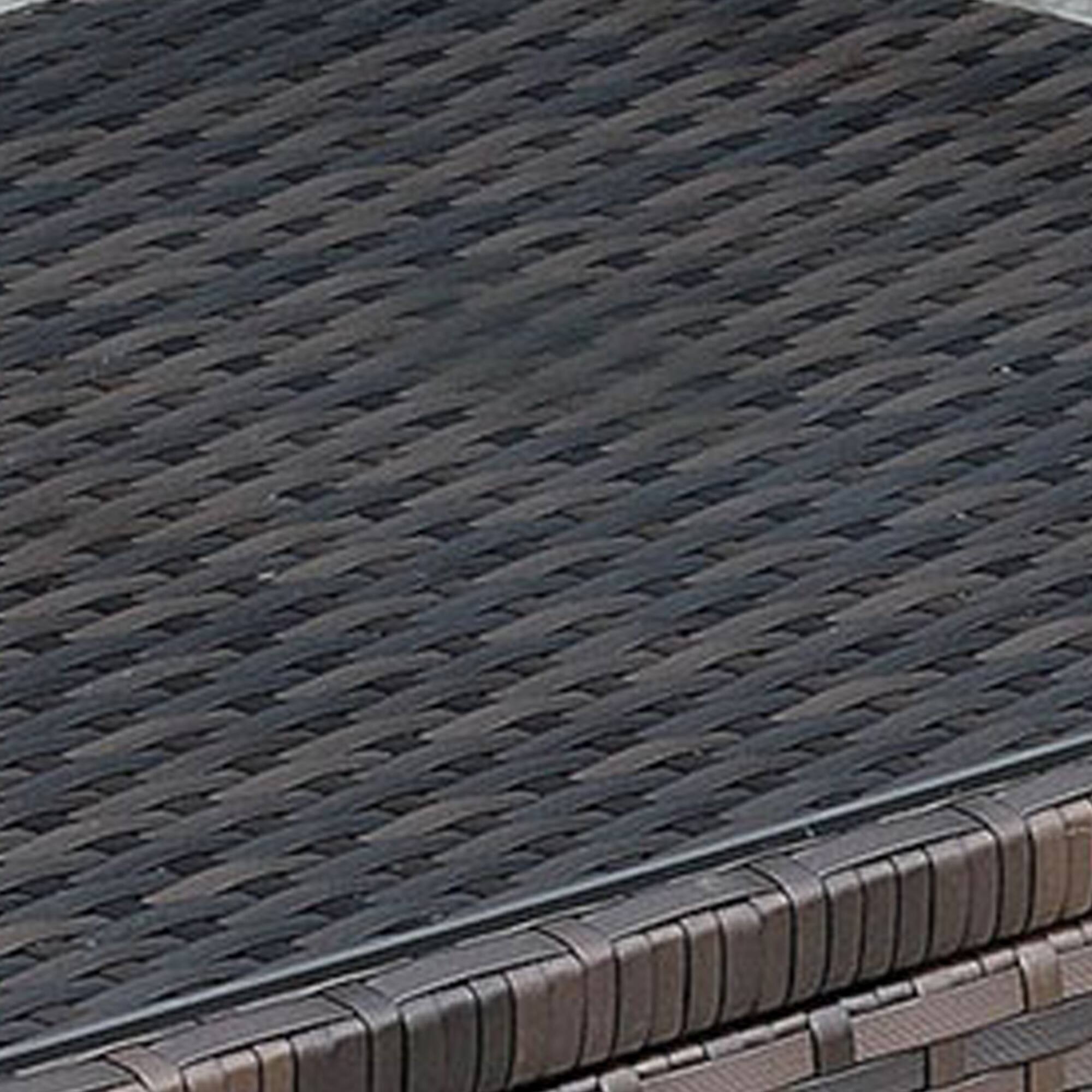 Alt View 3. Manhattan Lane - Rectangular Faux Rattan and Aluminum Coffee Table with Glass Top - Brown.