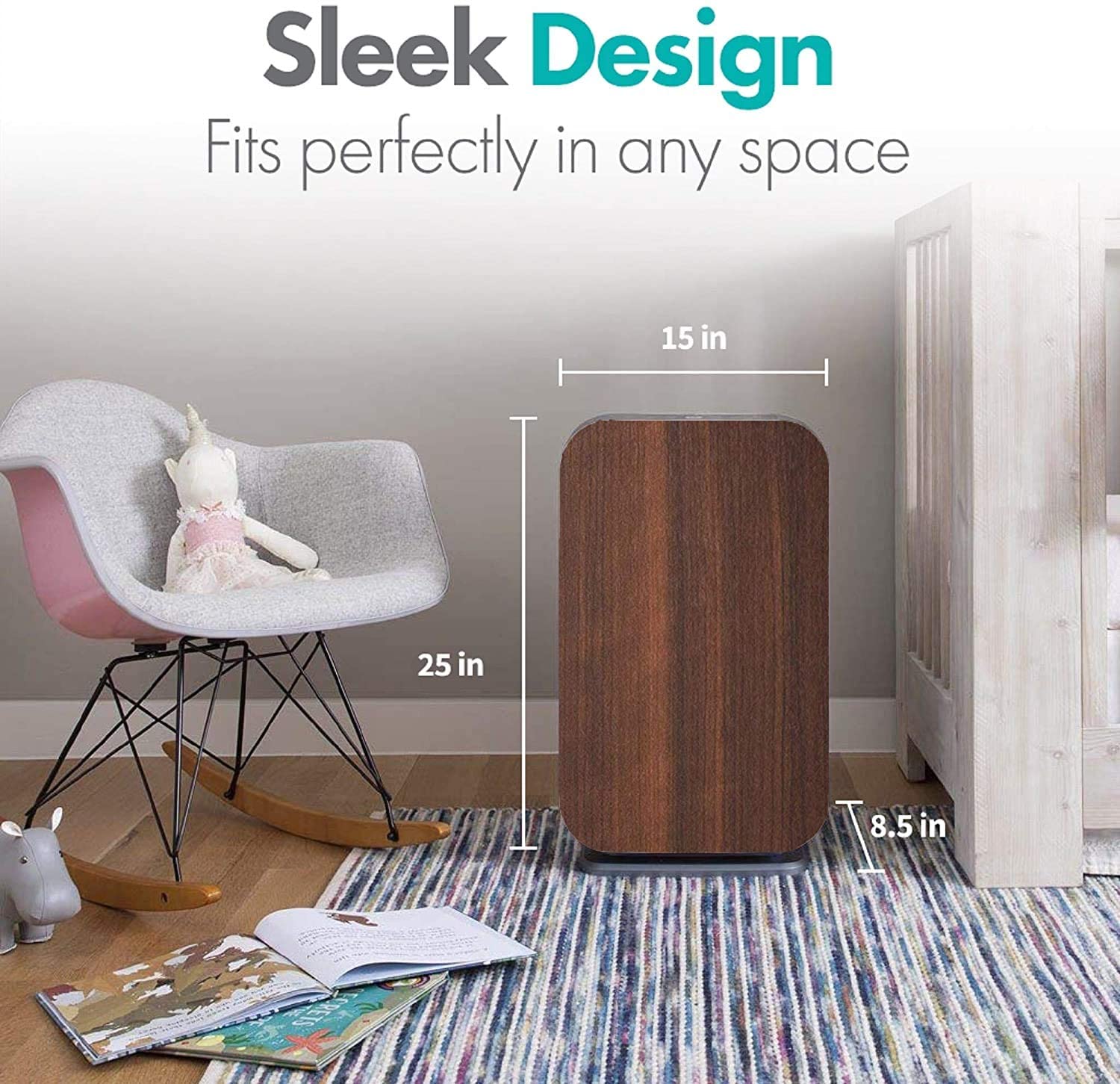 Alt View 15. Alen - BreatheSmart FLEX 700 SqFt Air Purifier with Fresh HEPA Filter for Allergens, Dust, Odors & Smoke - Espresso.