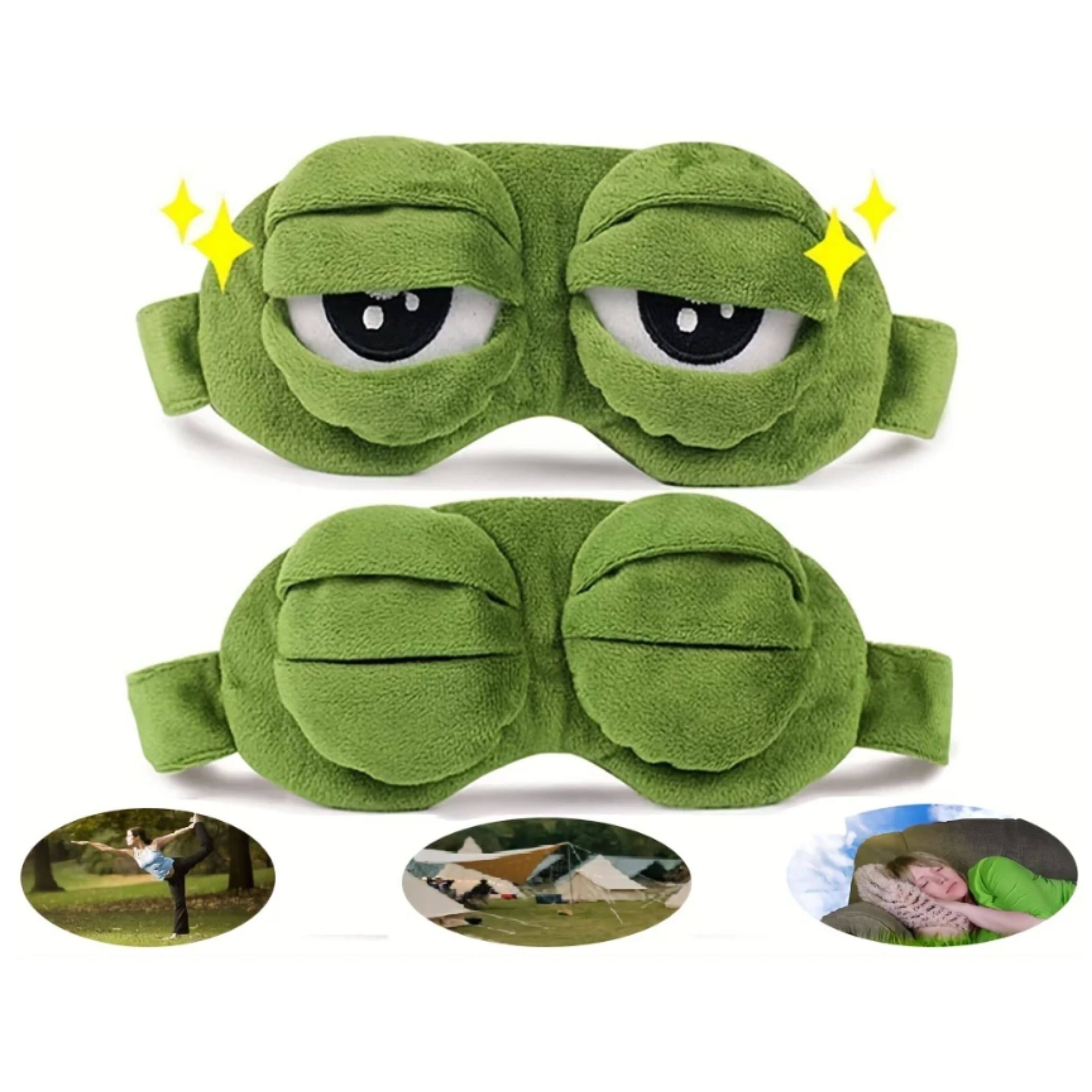 Back. Kitcheniva - Frog Design Soft Sleep Eye Mask - Green.