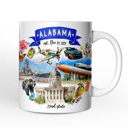 OrnamentallyYou - Artistic Alabama State Themes and Landmarks Mug - White