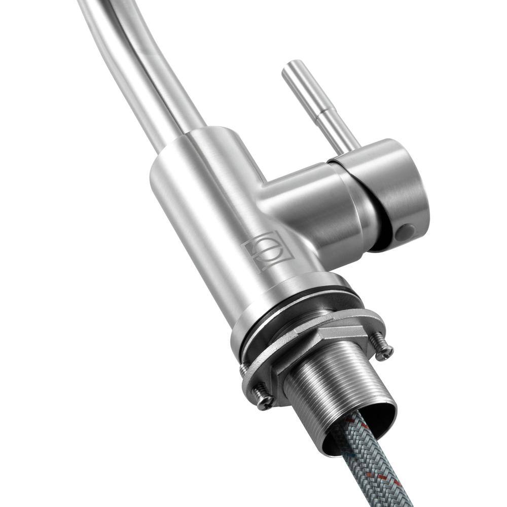 Angle. Elegant Kitchen and Bath - Louis Single Hole Single Handle Bathroom Faucet in Brushed Nickel - Brushed Nickel.