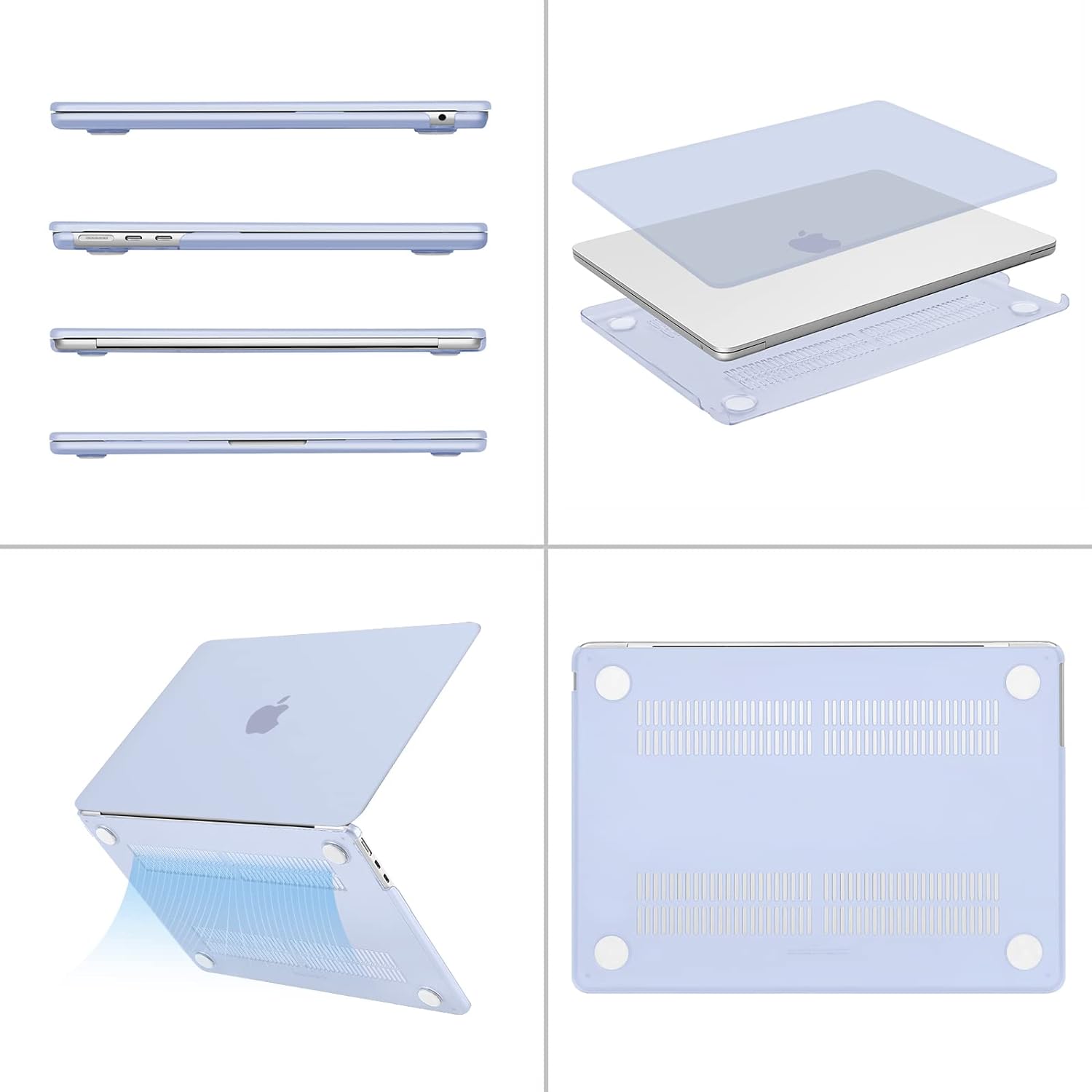 Alt View 1. mosiso - Laptop Case for MacBook Air 13 inch Case M5 A3449 M4 A3240 M3 A3113 M2 A2681 2022-2026 - Pastel Blue.