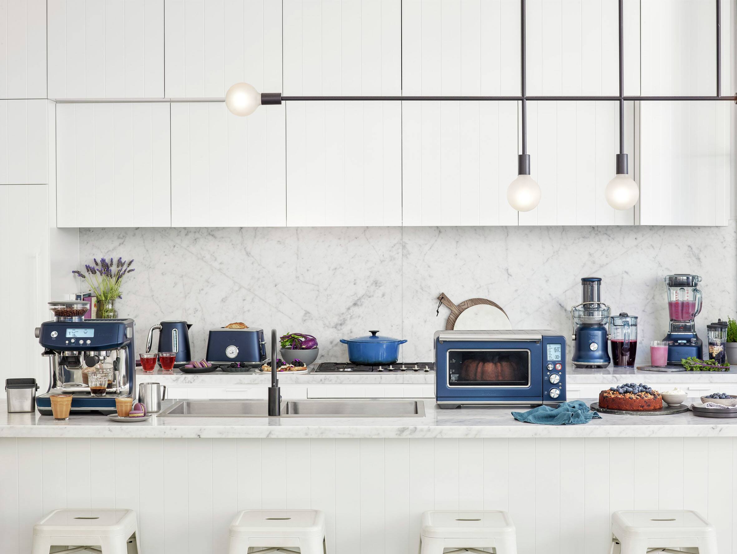 Alt View 1. Breville - Smart Oven Air Fryer, Damson Blue, 0.8 cu ft - Damson Blue.