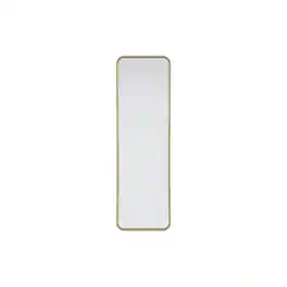 Elegant Decor - Contour Metal Rectangle Mirror 18x60 - Brass