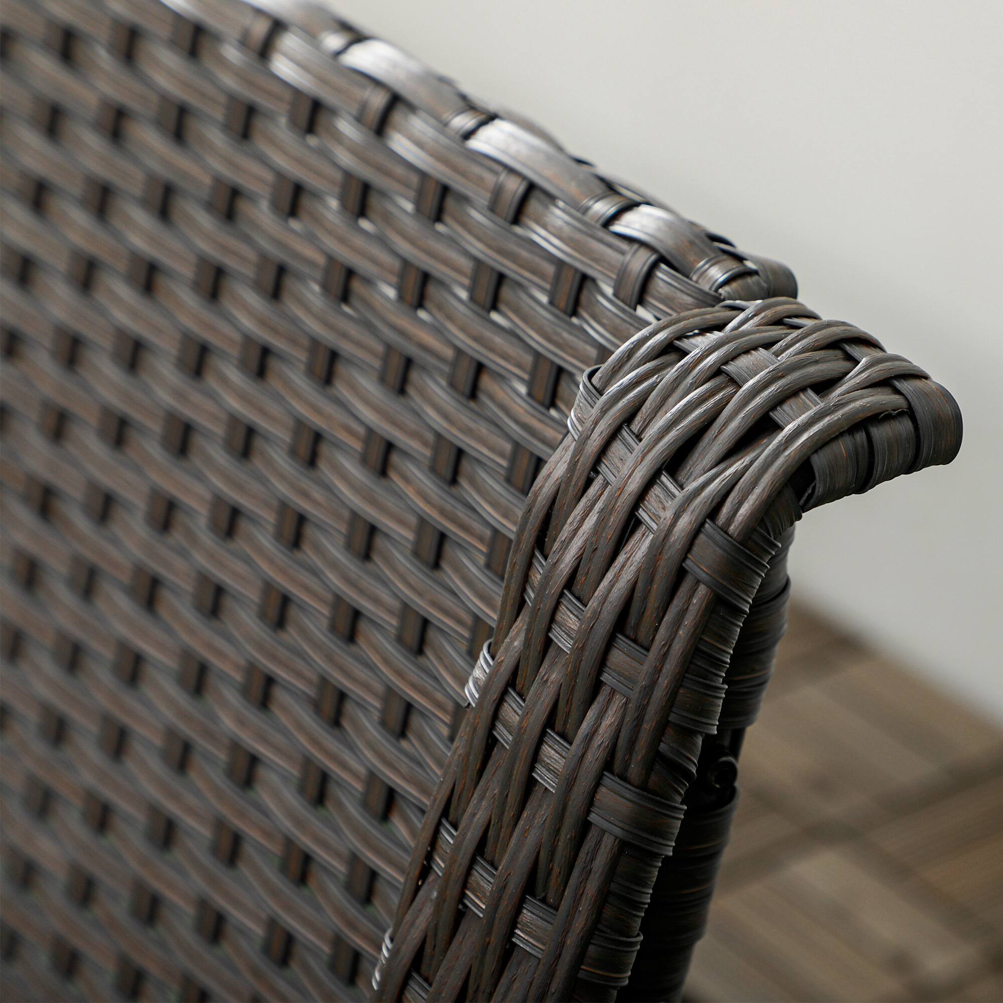 Alt View 7. Outsunny - 3-Seater Outdoor Sofa with 4" Thick Padded Cushions, PE Rattan Patio Outdoor Couch with Curved Armrests for Sunroom - Beige.