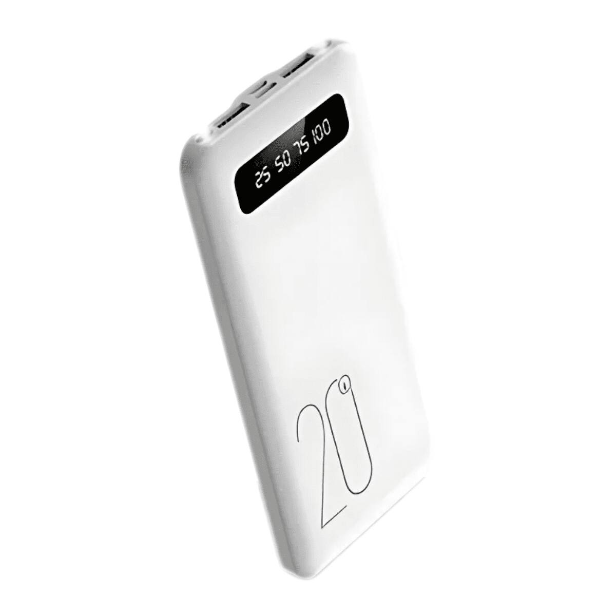 Entronix - 20000mAh Power Bank - Fast Charging for iPhone 15, Android, and more - White