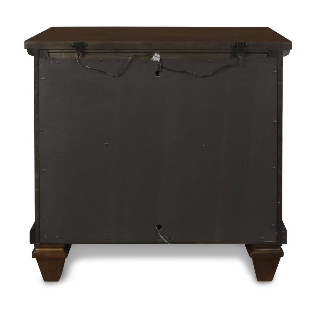 Alt View 2. New Classic Furniture - Furniture Sevilla Solid Wood 2-Drawer Nightstand in Walnut - Walnut.