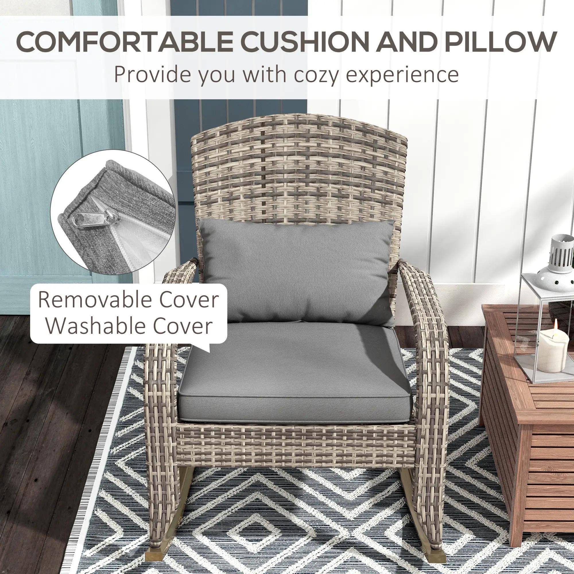 COMFORTABLE CUSHION AND PILLOW  
Provide you with cozy experience  

Removable Cover  
Washable Cover