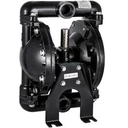 VEVOR - Air-Operated Double Diaphragm Pump 1 inch Inlet Outlet Aluminum 35 GPM Max 120PSI, Nitrile Diaphragm, QBY4-25L-1inch-35 - Black