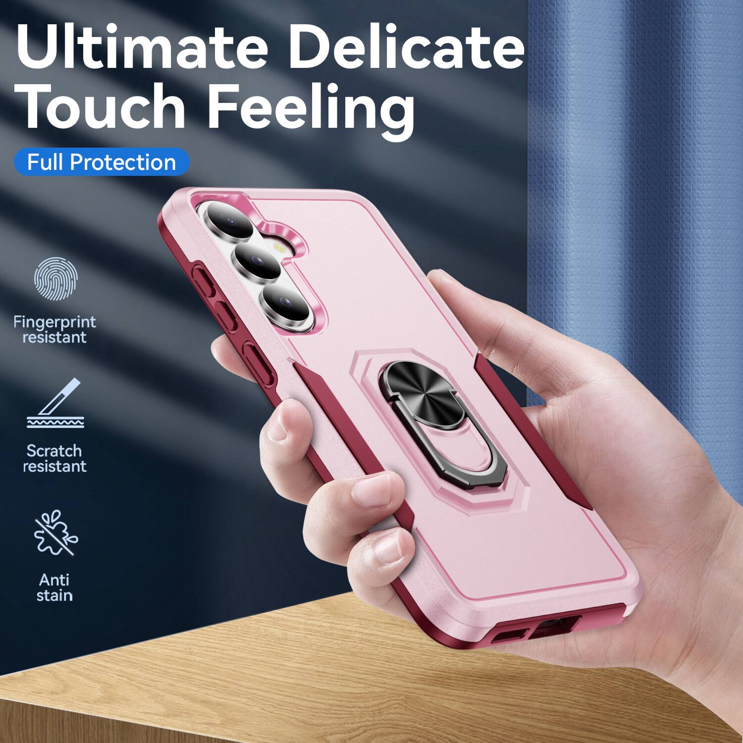 Ultimate Delicate Touch Feeling  
Full Protection  
Fingerprint resistant  
Scratch resistant  
Anti stain