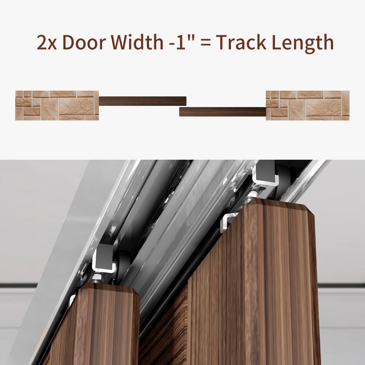 2x Door Width - 1" = Track Length