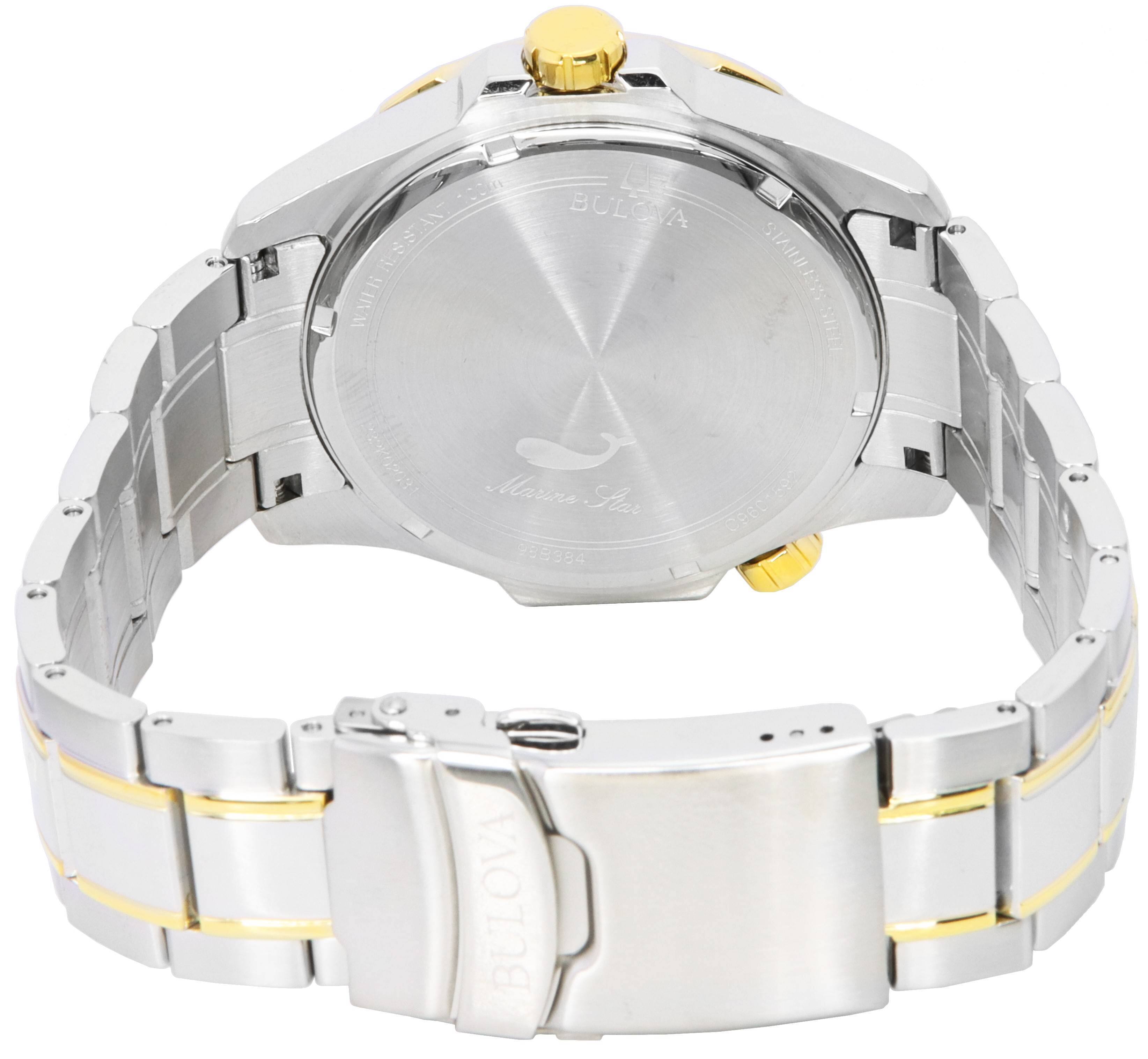 Join U BULOVA WAIHRSSAN ASSIANT "STAINLESS WAIER FEUS" Marina Sar Oe80r 988384 BULOVA