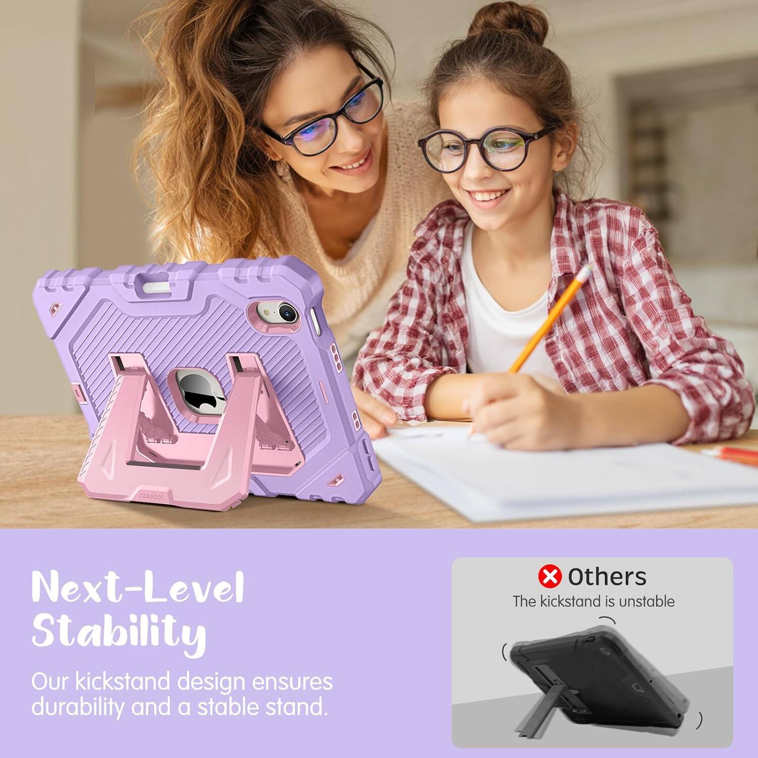 Next-Level Stability  
Our kickstand design ensures durability and a stable stand.  

Others  
The kickstand is unstable