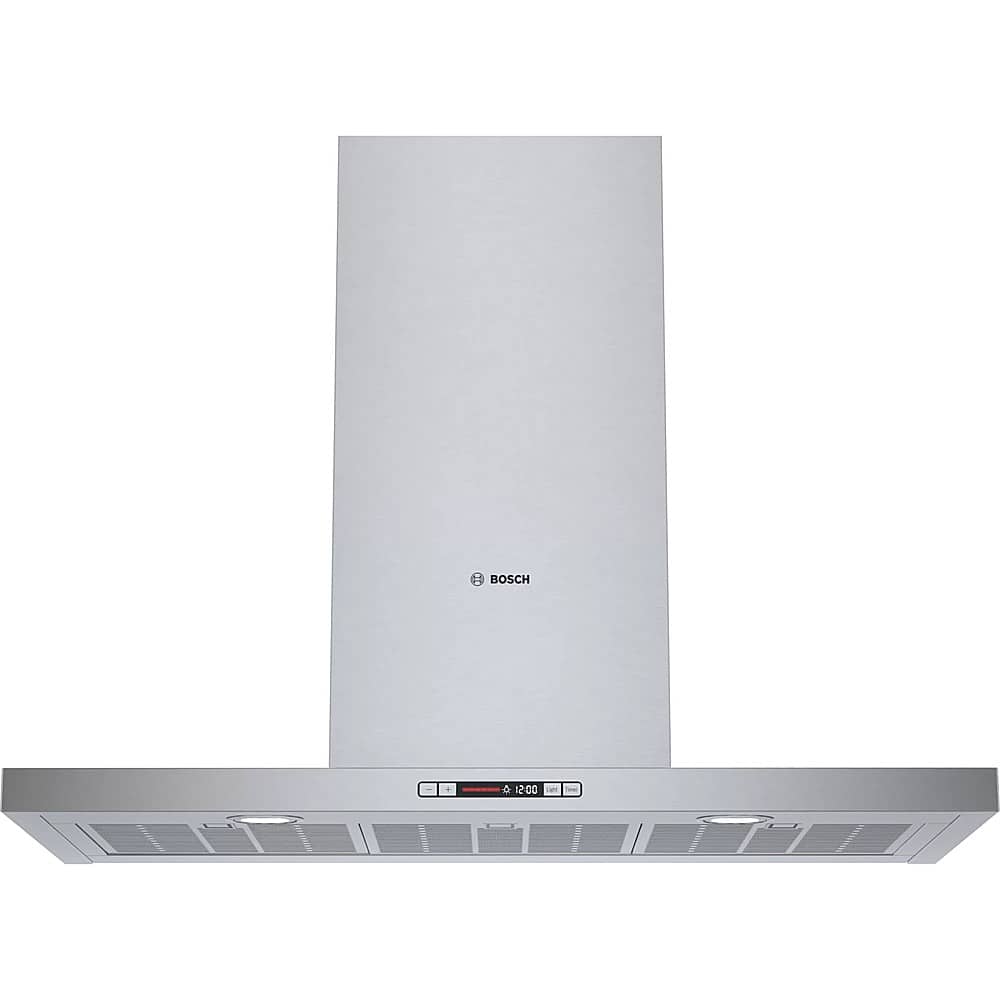 Front. Bosch - 500 Series 36" Externally Vented Range Hood - Stainless steel.