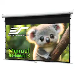 Elite Screens - Manual Tab-Tension3,110" D,16:9, 54"x96", Matte Pull-Down UST/Standard Throw 4K UHD Front Screen MT110XWH3-E12 - White