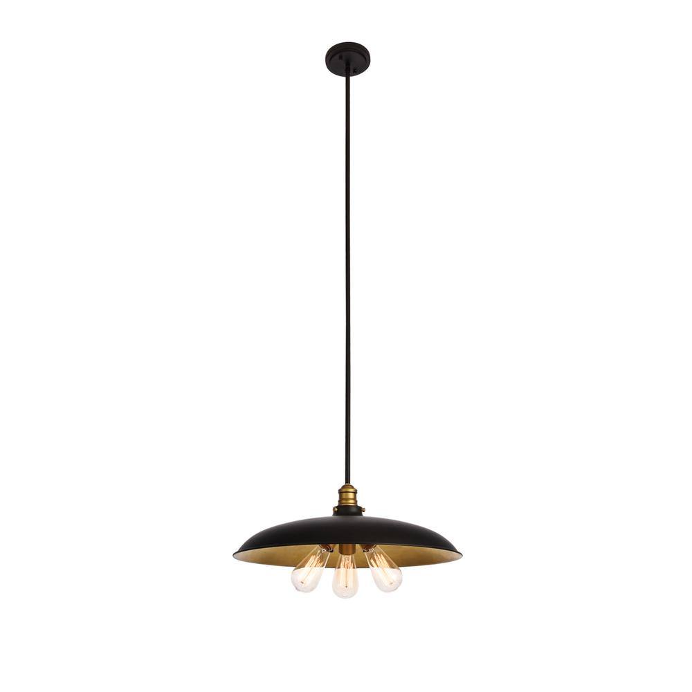 Alt View 1. Living District - Anders Collection Chandelier D20.5 H6.5 Lt:3 Black and Brass Finish - Black And Brass.