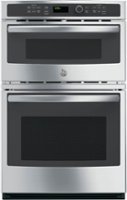 GE - 27" Single Electric Wall Oven with Built-In Microwave - Stainless Steel - Front_Zoom
