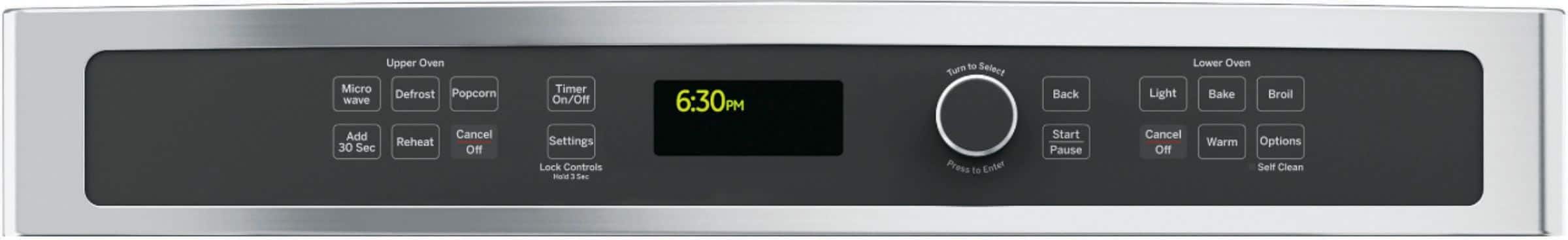Alt View 1. GE - 27" Single Electric Wall Oven with Built-In Microwave - Stainless Steel.