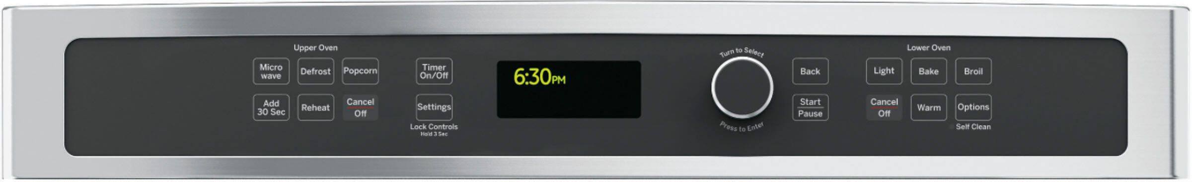 Alt View 1. GE - 27" Single Electric Wall Oven with Built-In Microwave - Stainless Steel.