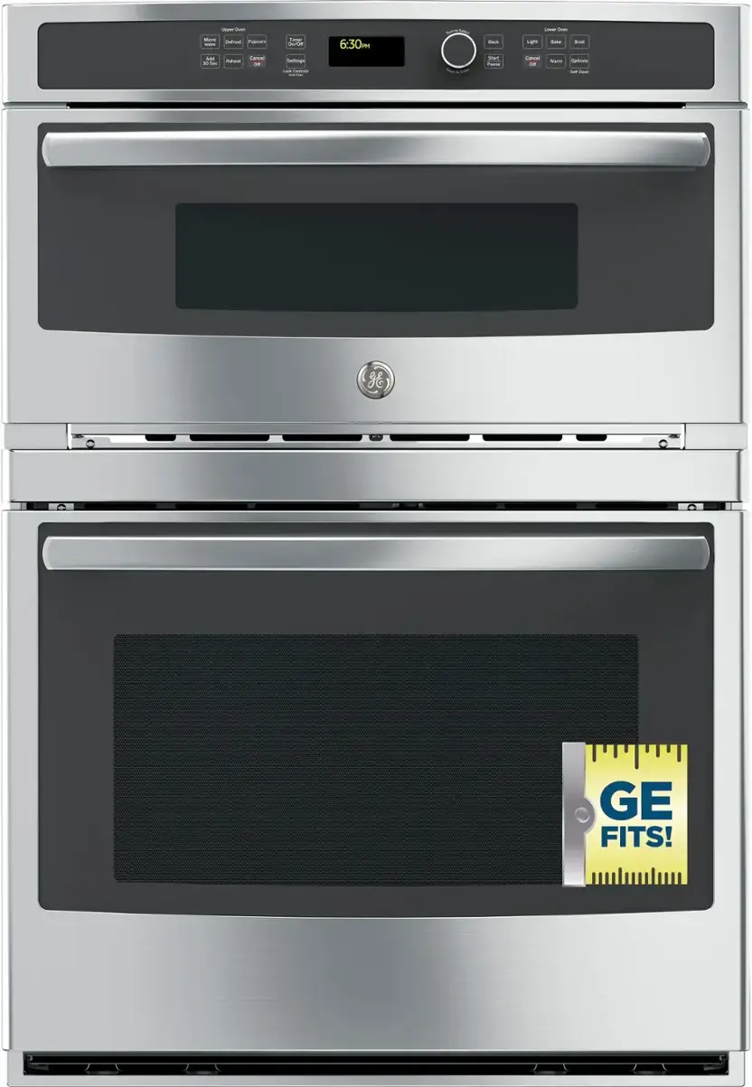 Alt View 11. GE - 30" Single Electric Wall Oven with Built-In Microwave - Stainless Steel.