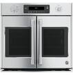 GE - Cafe Series 30" Built-In Single Electric Convection Wall Oven - Stainless Steel - Larger Front