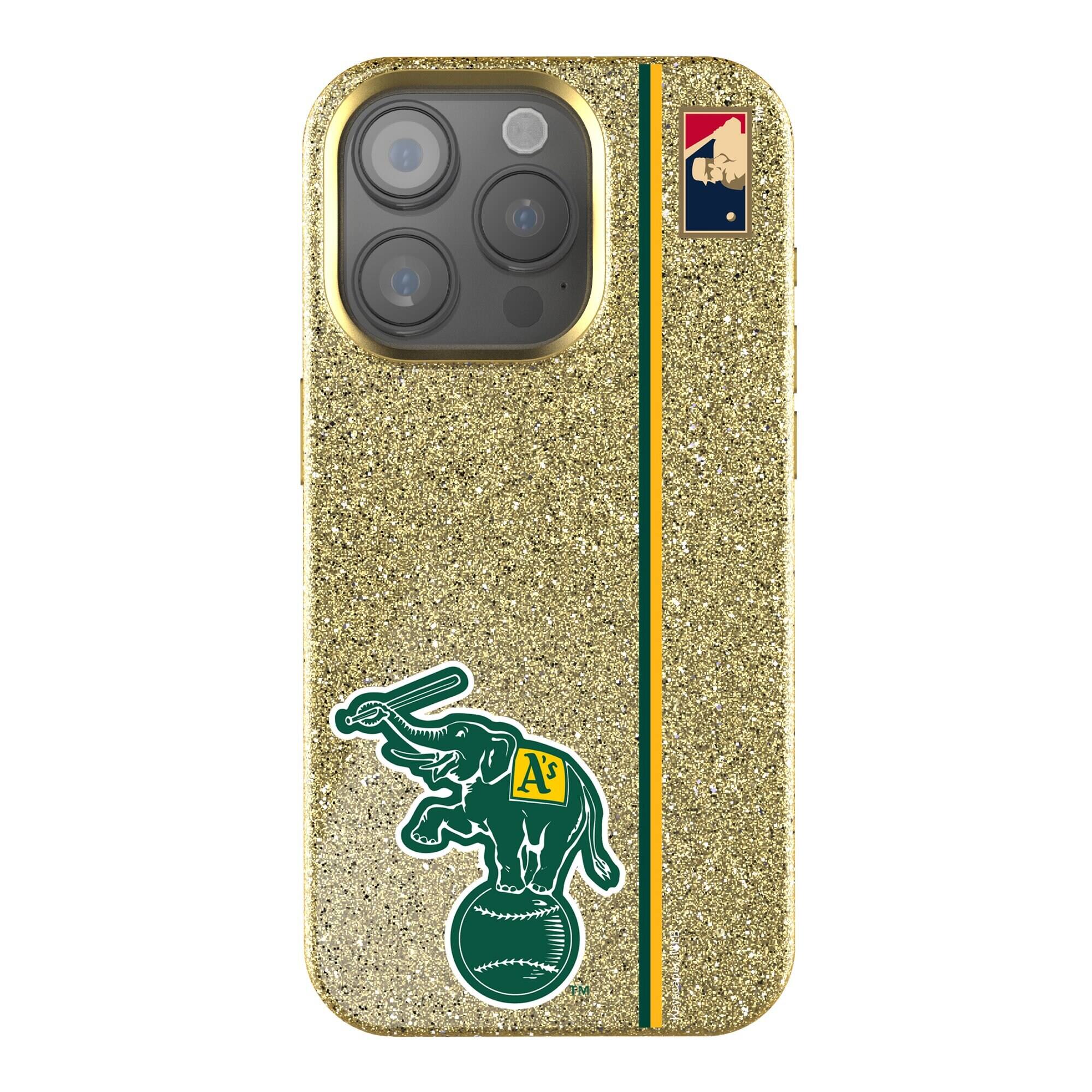 Front. Keyscaper - Gold Athletics iPhone Bling Case - 14 - Gold.