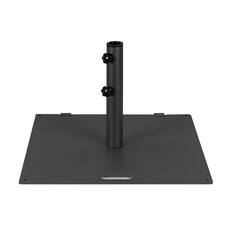 Front. Gymax - Gymax 50 LBS Patio Umbrella Base Stand 24'' Outdoor Square Market Handle Wheel Black - Black.
