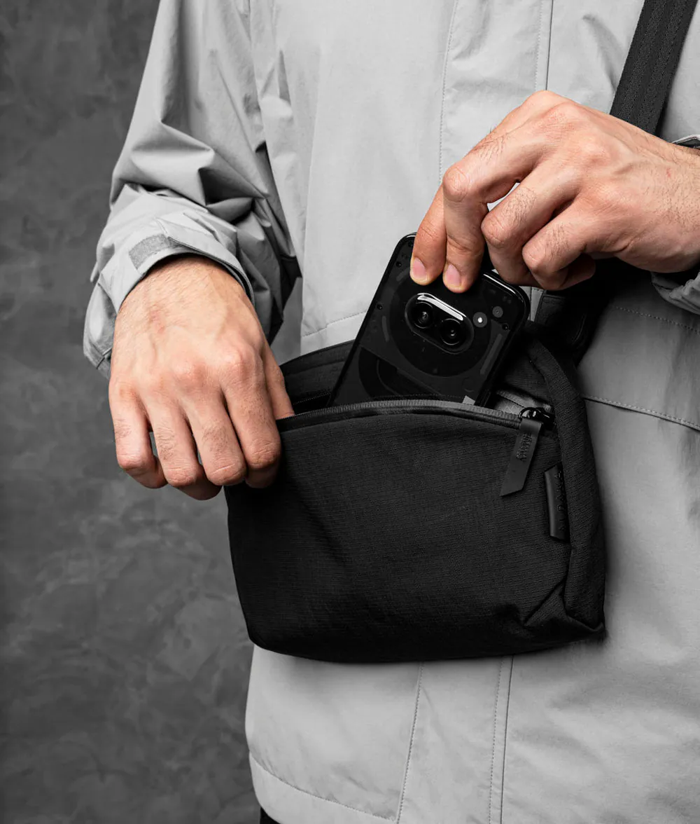 Back. ALPAKA - ALPAKA Flight Sling 2L Lightweight Packable Travel Sling Bag with Tablet Sleeve and Detachable Strap - Black/Grey Axoflux 400D.