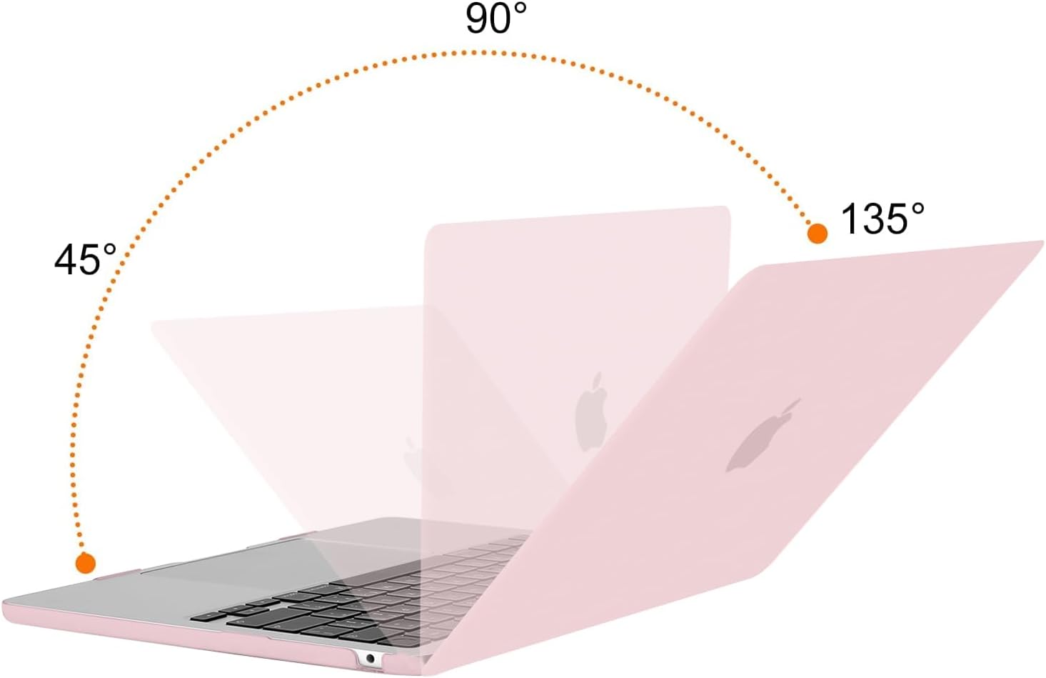 Back. mosiso - Case for 13-inch MacBook Air M5 A3449 M4 A3240 M3 A3113 M2 A2681 with Keyboard Cover Screen Protector and Pouch - Baby Pink.