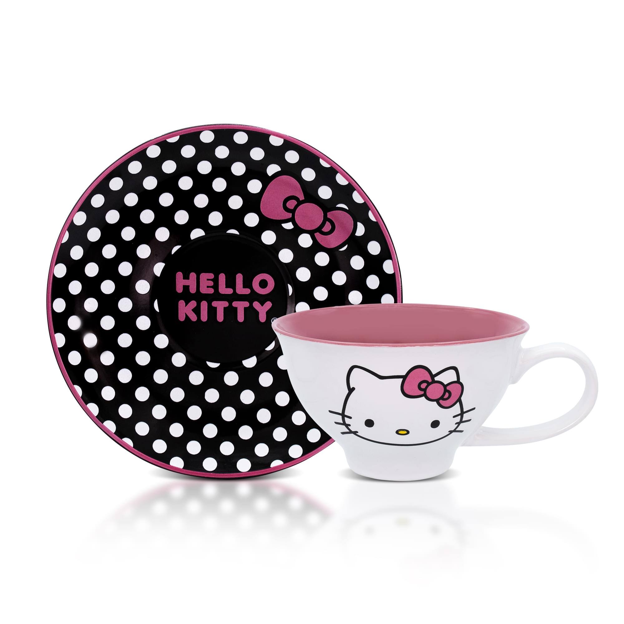 Silver Buffalo - Sanrio Hello Kitty Ceramic Teacup and Saucer Set - Pink