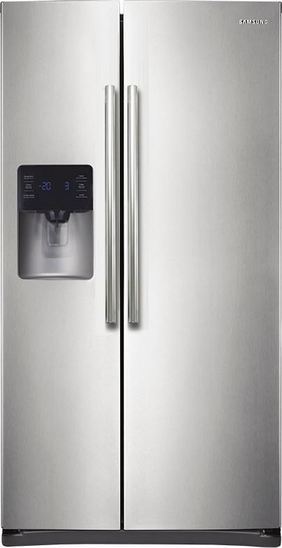 Samsung - 24.5 Cu. Ft. Side-by-Side Refrigerator with Thru-the-Door Ice and Water - Stainless steel