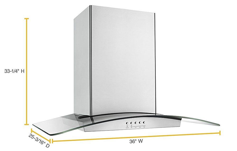 Alt View 14. Whirlpool - 36" Convertible Range Hood - Stainless steel.
